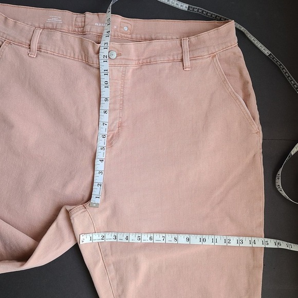 Old Navy Extra High Rise Jeans 24 Curvy Ski-Hi Straight Dusty Pink Smooth - Picture 10 of 12